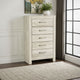 Ashley Simon Tall Dresser Chest | 5 Drawers | Rustic Gray Laminate Whitewash