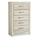 Ashley Simon Tall Dresser Chest | 5 Drawers | Rustic Gray Laminate Whitewash
