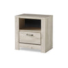 Ashley Simon Nightstand | Drawer and USB | Rustic Gray Laminate Whitewash BM332854