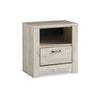 Ashley Simon Nightstand | Drawer and USB | Rustic Gray Laminate Whitewash