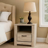 Ashley Simon Nightstand | Drawer and USB | Rustic Gray Laminate Whitewash