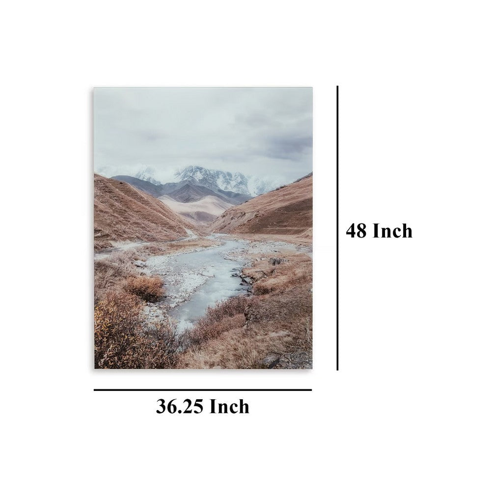 Ashley Accent Wall Art Decor | Printed Glass 36x48 Natural River Mountains BM332861