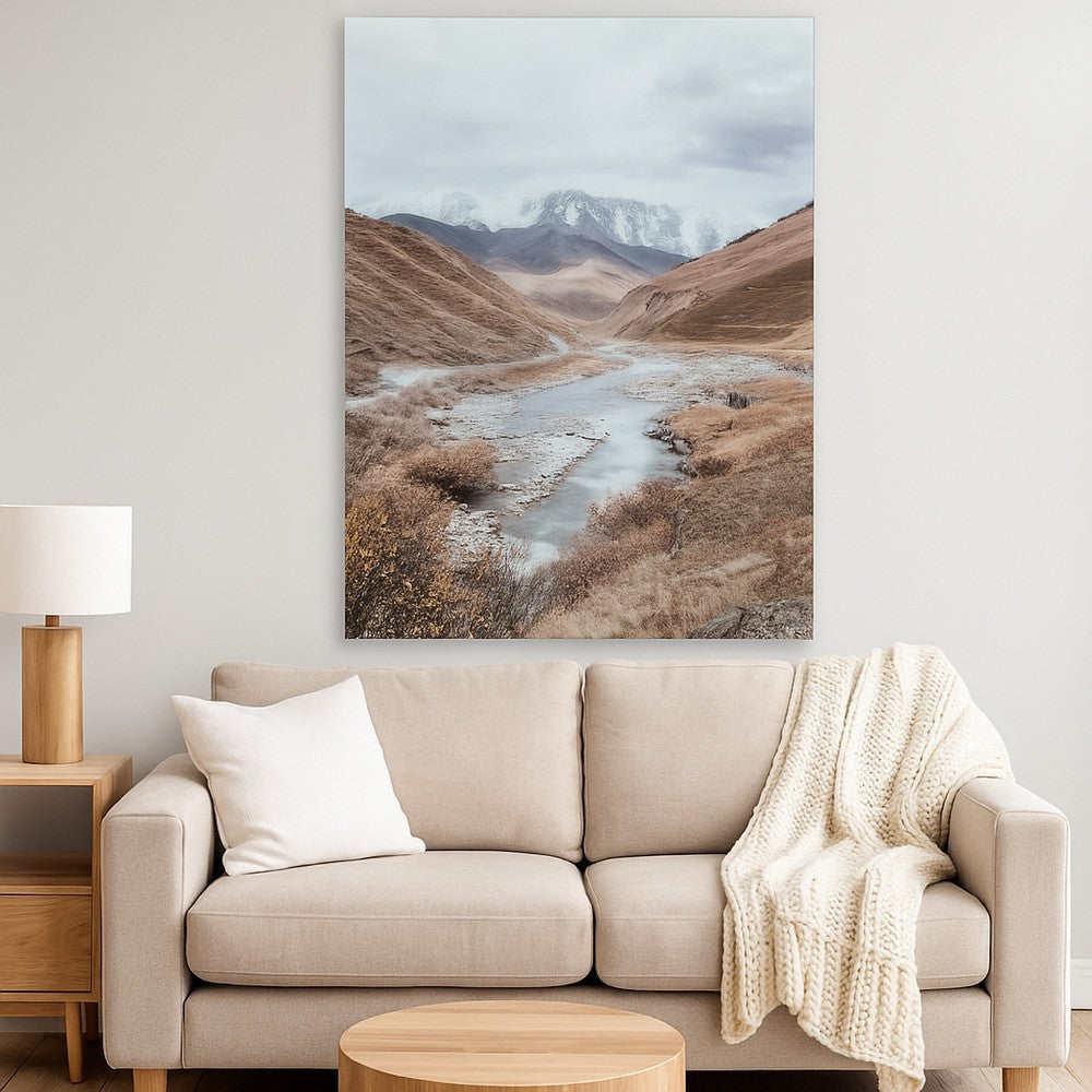 Ashley Accent Wall Art Decor | Printed Glass 36x48 Natural River Mountains BM332861