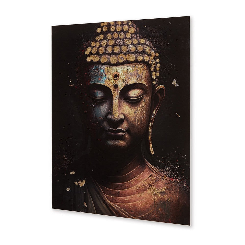 Ashley Accent Wall Art Decor | Printed Glass 36x48 Meditating Buddha | Black BM332864