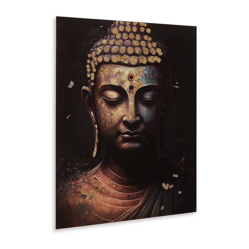 Ashley Accent Wall Art Decor | Printed Glass 36x48 Meditating Buddha | Black