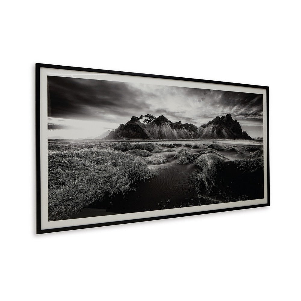 Ashley Framed Wall Art | Mountain and River Print | 47x87 Black and White