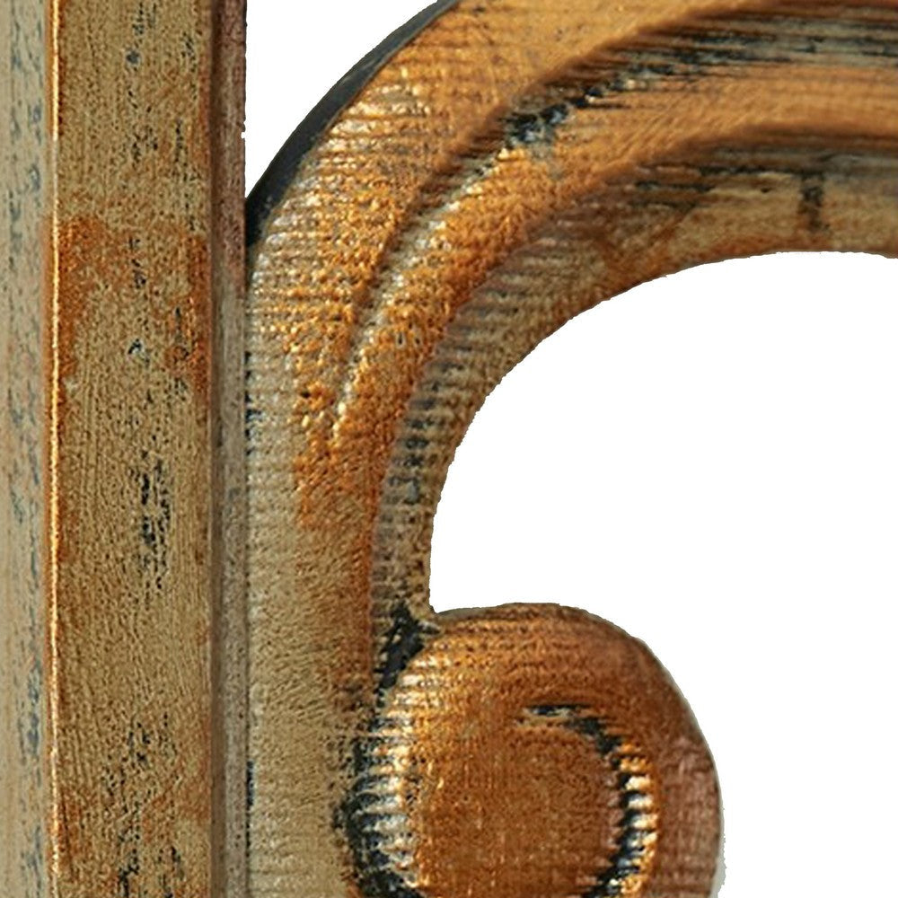 Ashley Accent Wall Decoration | Classic Scrolled Design 10x42 Gold Finish BM332870