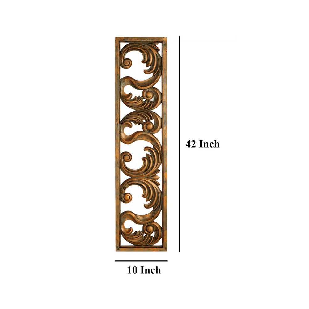 Ashley Accent Wall Decoration | Classic Scrolled Design 10x42 Gold Finish BM332870