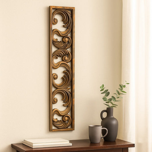 Ashley Accent Wall Decoration | Classic Scrolled Design 10x42 Gold Finish