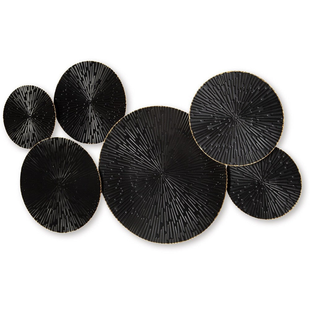 Ashley Decorative Wall Art | Geometric Metal Sculpture 21x36 Black and Gold BM332874