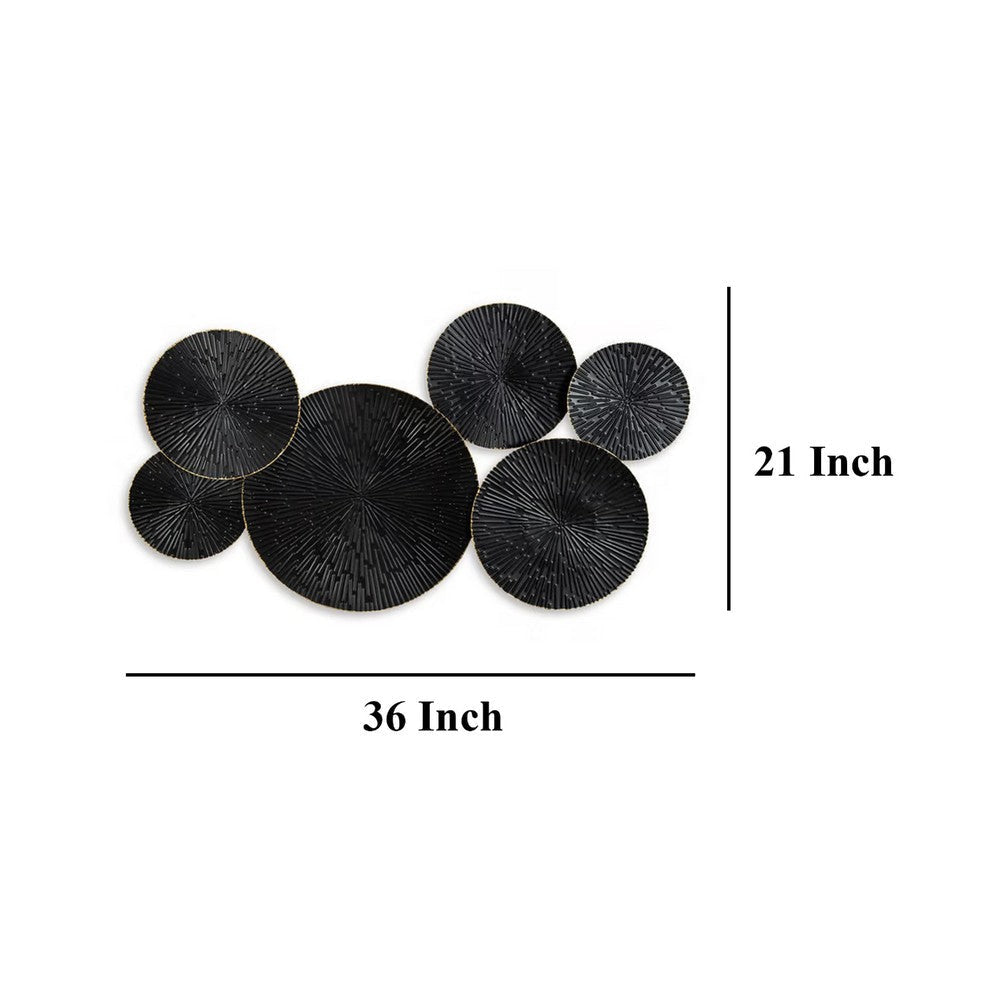 Ashley Decorative Wall Art | Geometric Metal Sculpture 21x36 Black and Gold BM332874