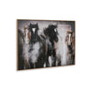 Ashley Hose Wall Art | 36x48 Painted Canvas Brown Black White Running Horses