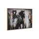 Ashley Hose Wall Art | 36x48 Painted Canvas Brown Black White Running Horses