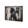 Ashley Hose Wall Art | 36x48 Painted Canvas Brown Black White Running Horses BM332882