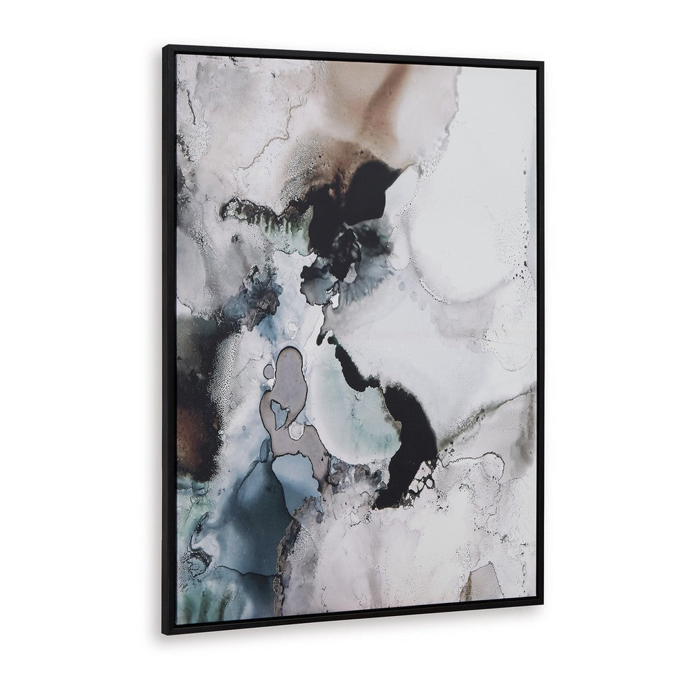Ashley Lerry Abstract Wall Art Painting | 30x40 Framed Black White Gray