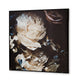 Ashley Cruz Floral Wall Art | 40x40 Framed Canvas | Beige | Brown | and Blue