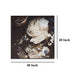 Ashley Cruz Floral Wall Art | 40x40 Framed Canvas | Beige | Brown | and Blue