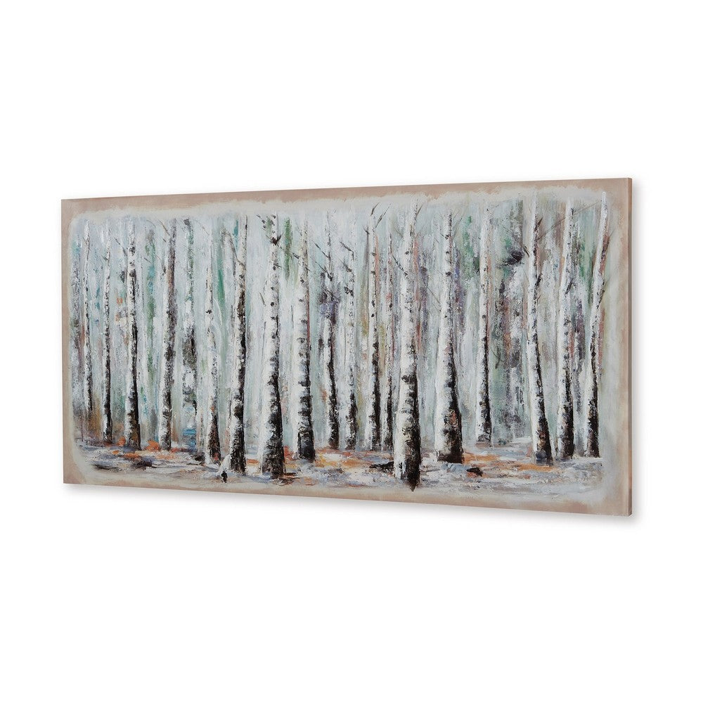 Ashley Alp Treescape Wall Art | 30x60 | Multi-Colored Hand Painted Canvas
