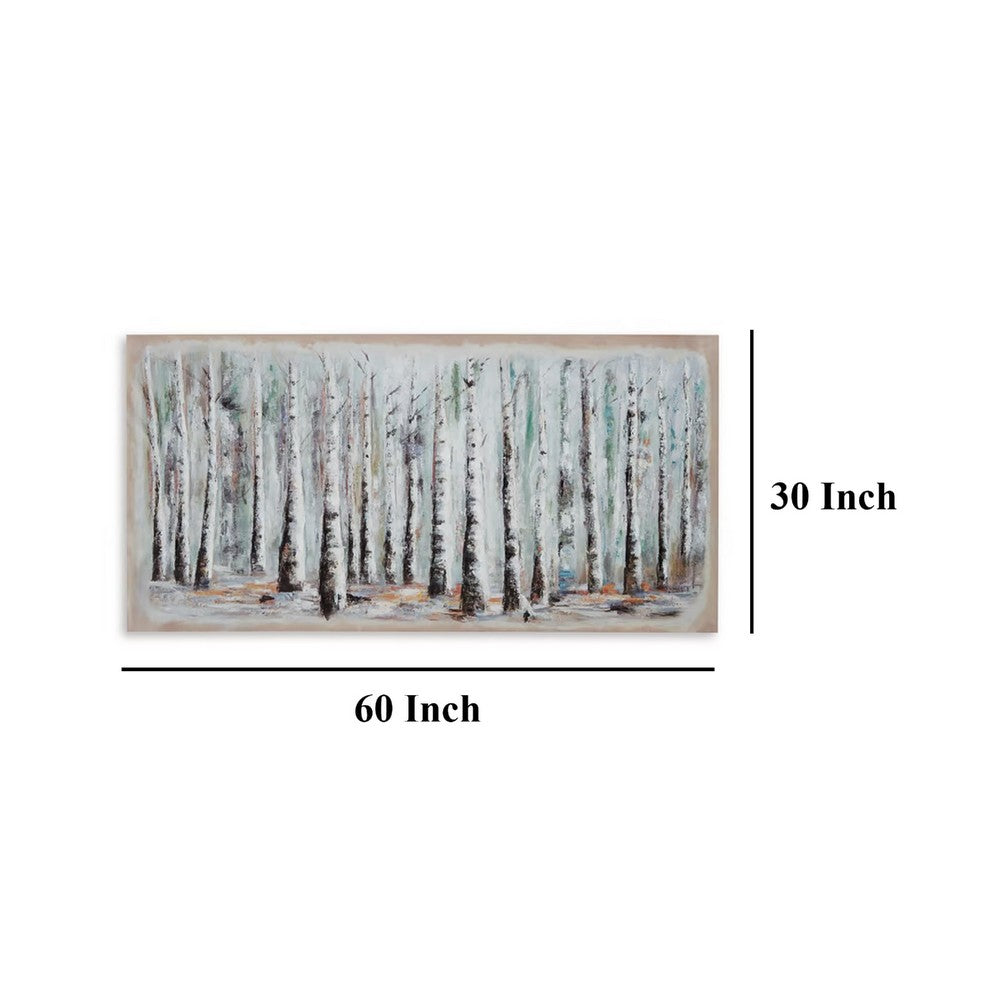 Ashley Alp Treescape Wall Art | 30x60 | Multi-Colored Hand Painted Canvas