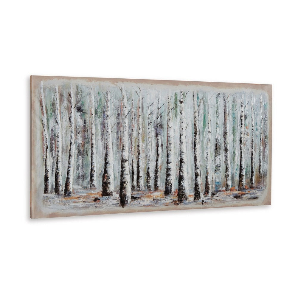 Ashley Alp Treescape Wall Art | 30x60 | Multi-Colored Hand Painted Canvas
