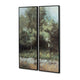 Ashley Dansy 2pc Framed Wall Art Set | 16x48 | Green | Brown Hand Painted BM332889