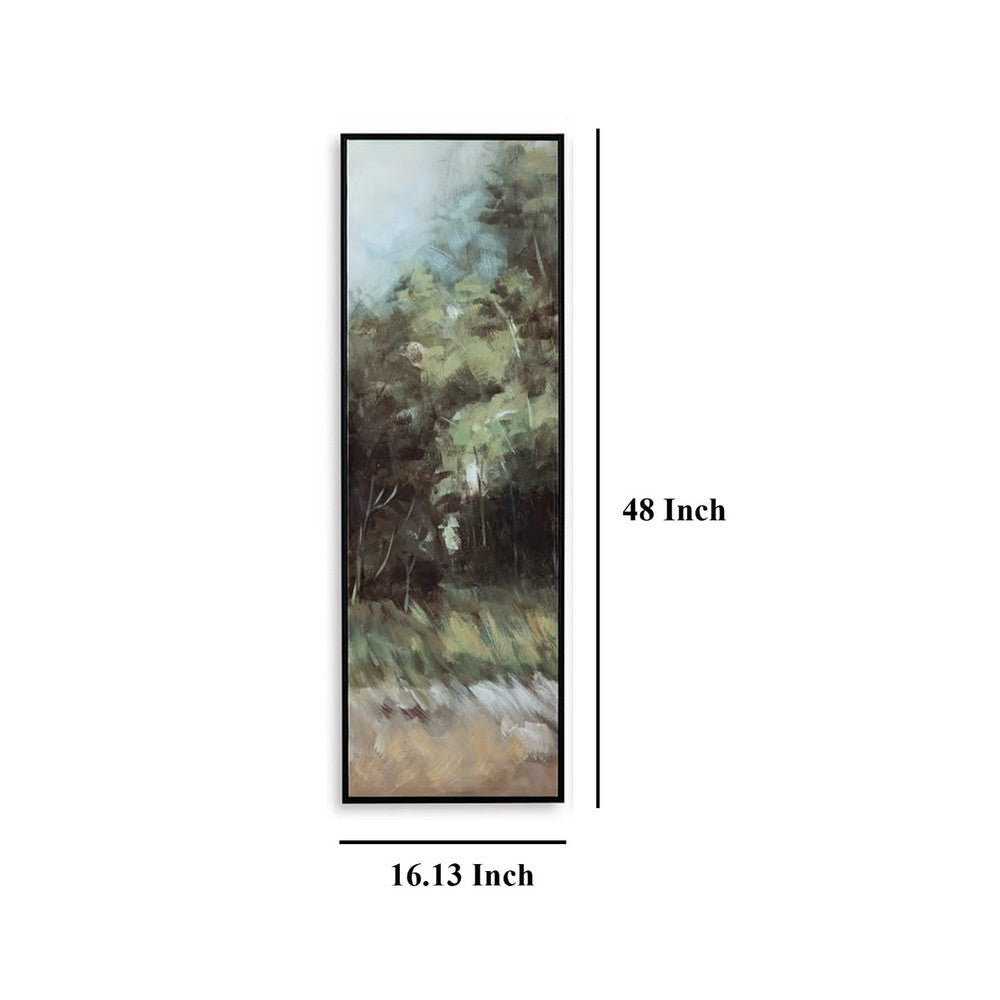 Ashley Dansy 2pc Framed Wall Art Set | 16x48 | Green | Brown Hand Painted BM332889