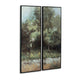 Ashley Dansy 2pc Framed Wall Art Set | 16x48 | Green | Brown Hand Painted