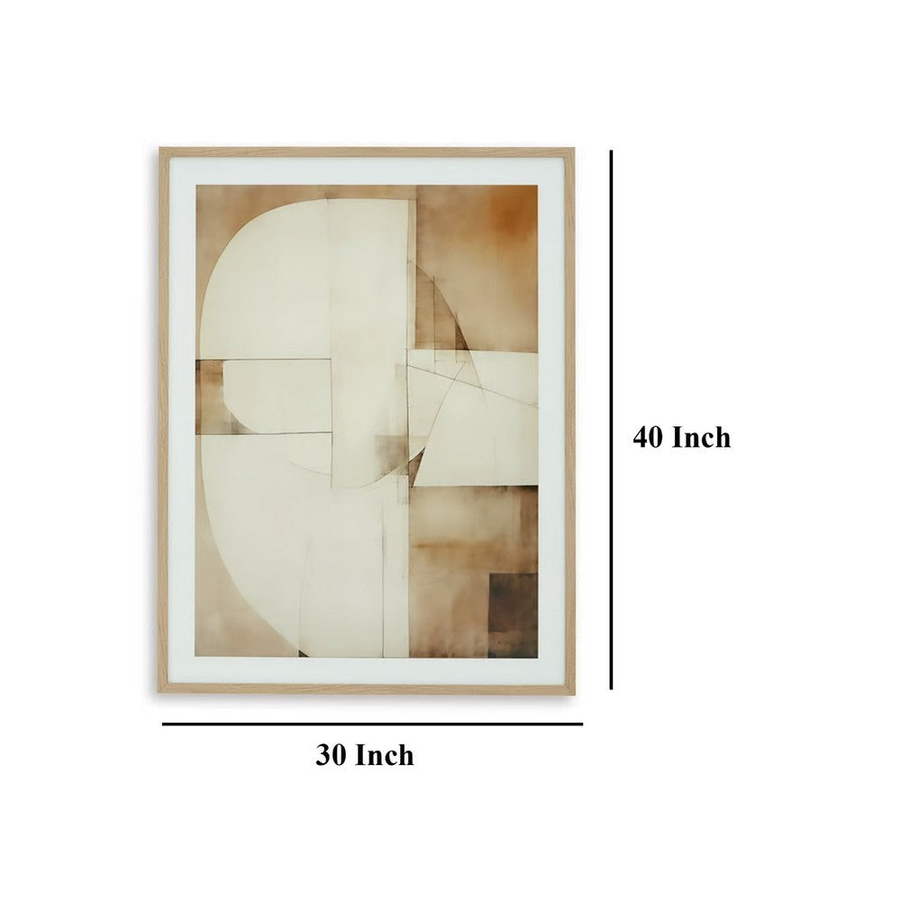 Ashley Cril Wall Art | 30x40 | Acrylic Front | Framed Brown Tan White Print BM332900