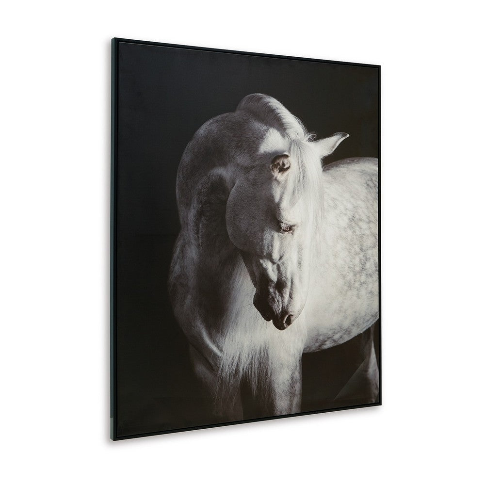 Ashley Arc Horse Silhouette Wall Art Painting | 40x50 | Black White Canvas