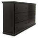 Ashley Boli 63" Wide Dresser | 6 Storage Drawers Modern Black Molded Trim