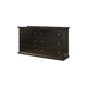 Ashley Boli 63’’ Wide Dresser | 6 Storage Drawers Modern Black Molded Trim BM332904