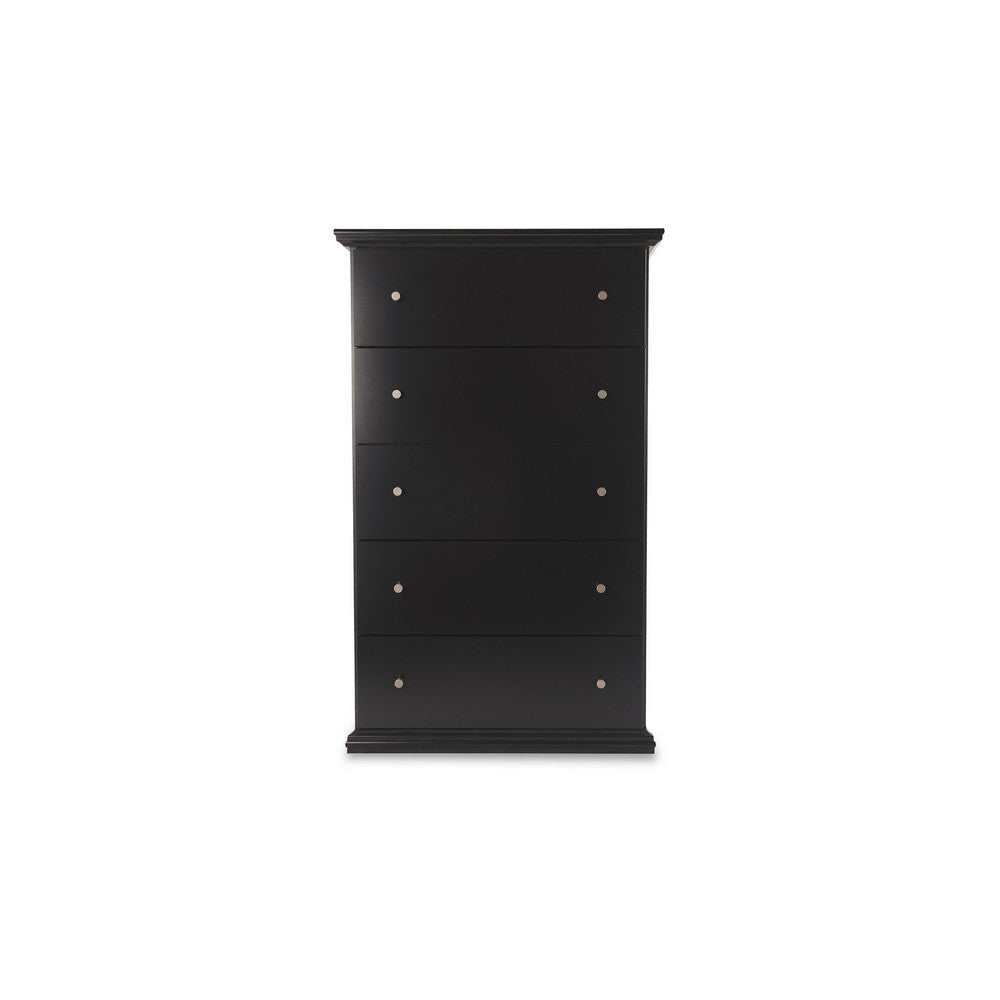 Ashley Boli Tall Dresser Chest | 5 Storage Drawers Black Molded Trim Details BM332905