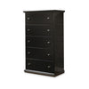 Ashley Boli Tall Dresser Chest | 5 Storage Drawers Black Molded Trim Details BM332905
