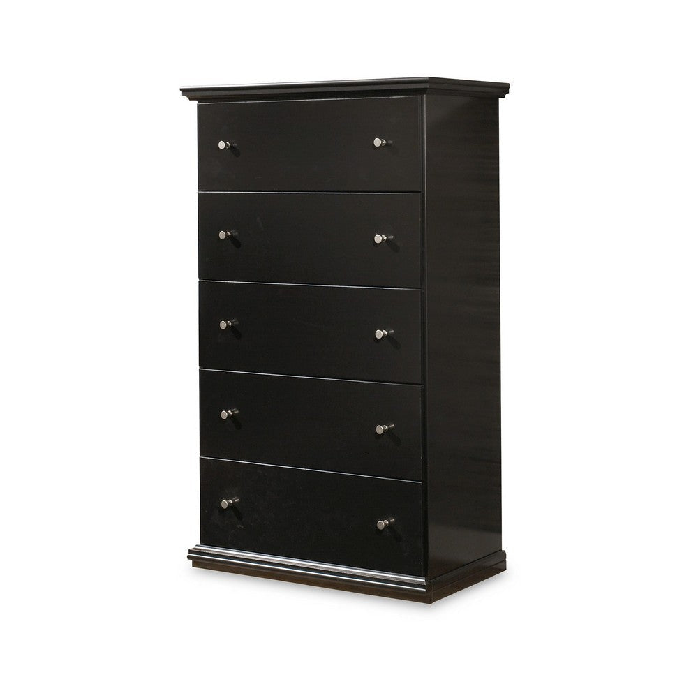 Ashley Boli Tall Dresser Chest | 5 Storage Drawers Black Molded Trim Details BM332905