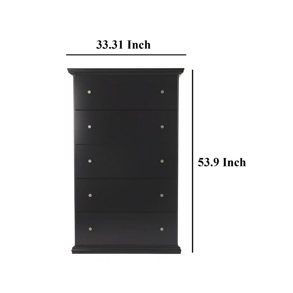 Ashley Boli Tall Dresser Chest | 5 Storage Drawers Black Molded Trim Details BM332905