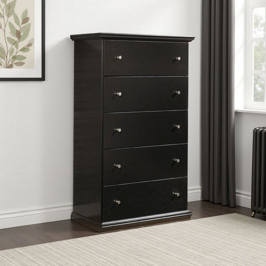 Ashley Boli Tall Dresser Chest | 5 Storage Drawers Black Molded Trim Details