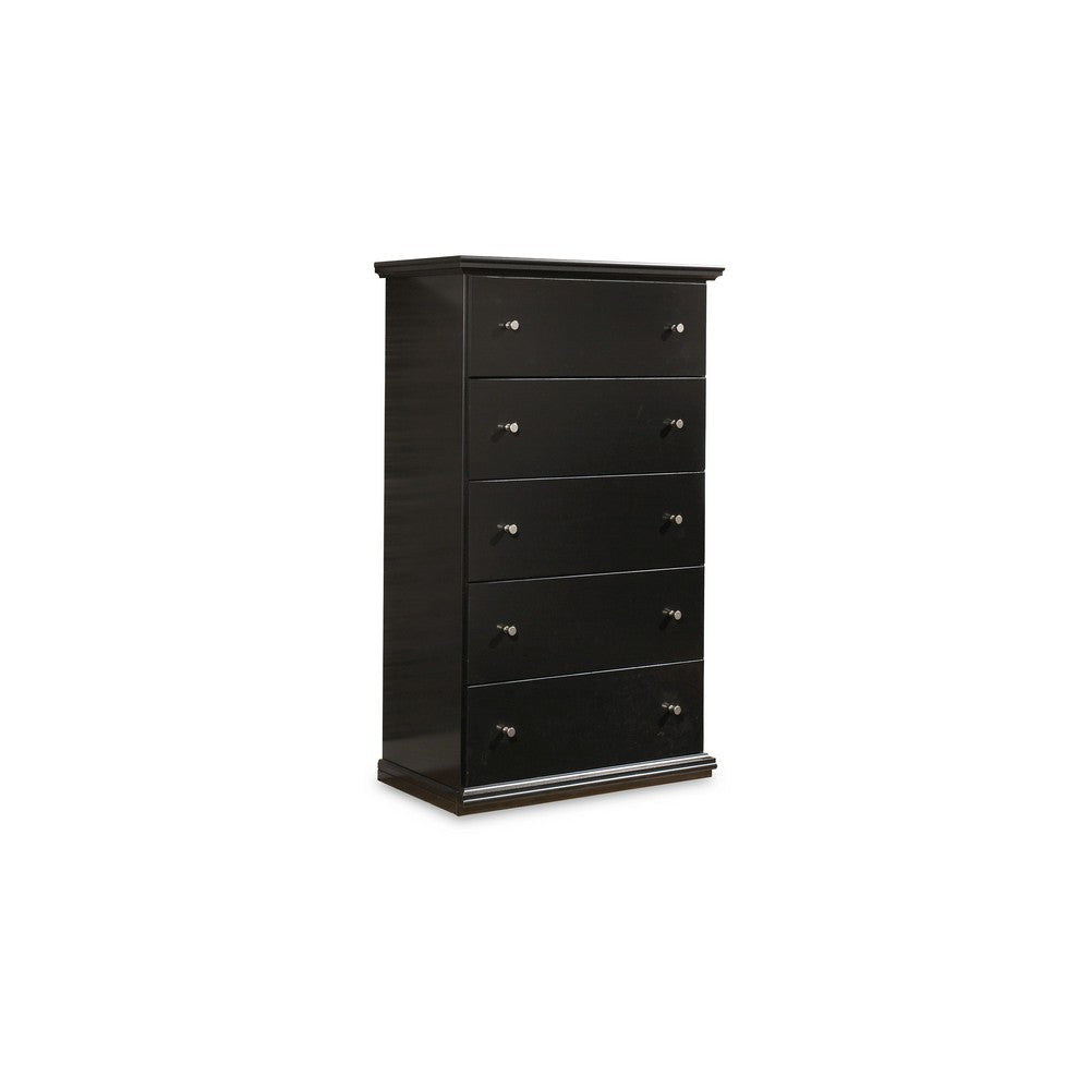 Ashley Boli Tall Dresser Chest | 5 Storage Drawers Black Molded Trim Details