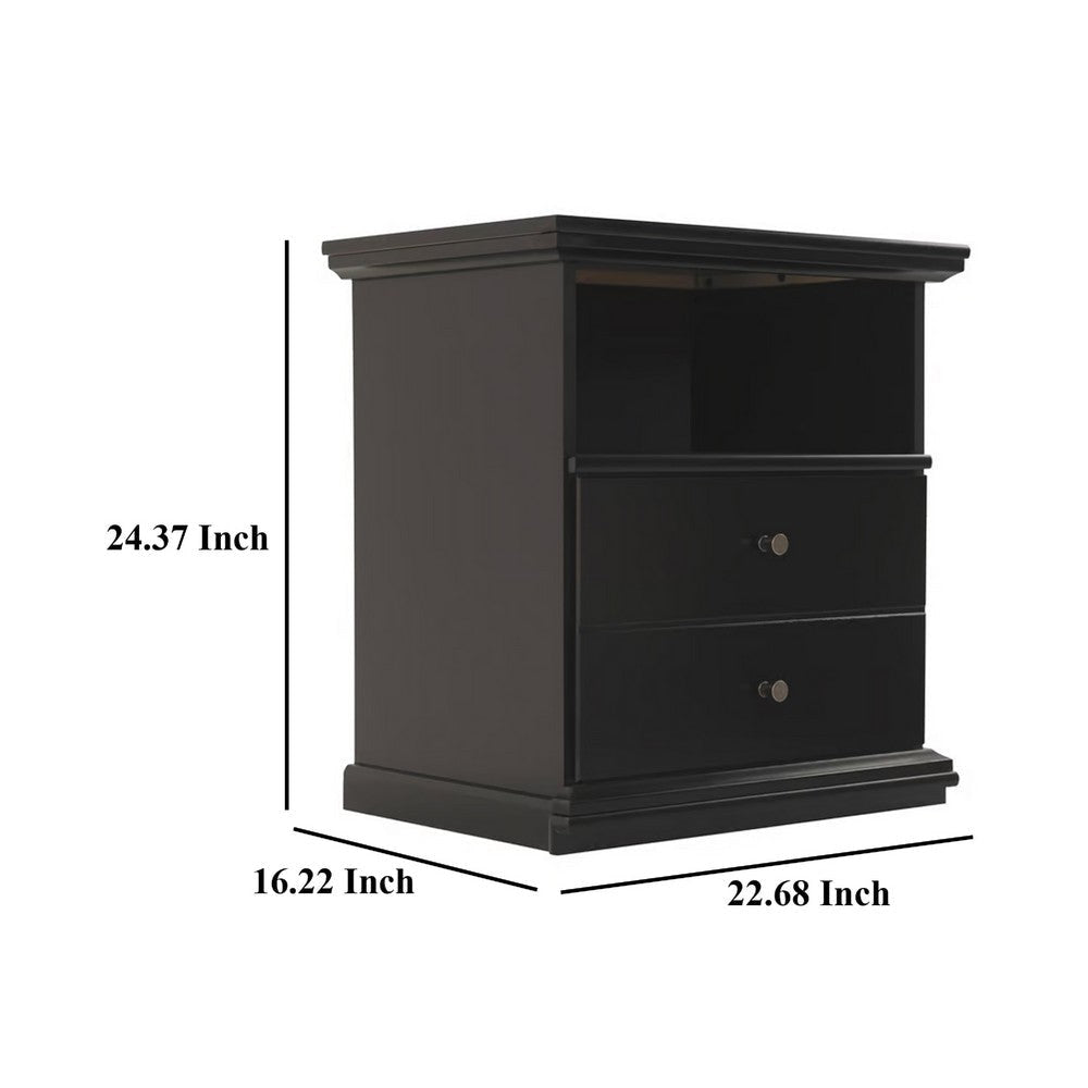Ashley Boli Nightstand | 1 Storage Drawers | 24’’ | Black Molded Trim Details BM332906