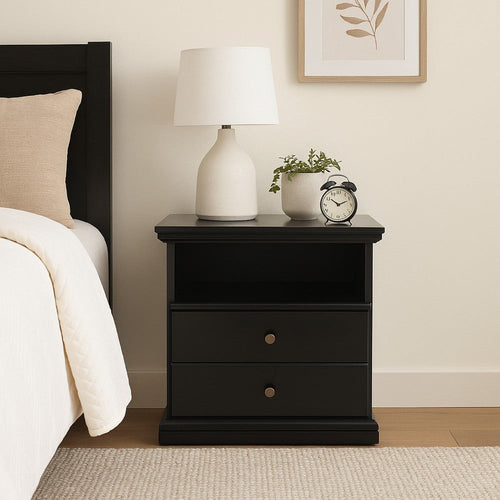 Ashley Boli Nightstand | 1 Storage Drawers | 24" | Black Molded Trim Details
