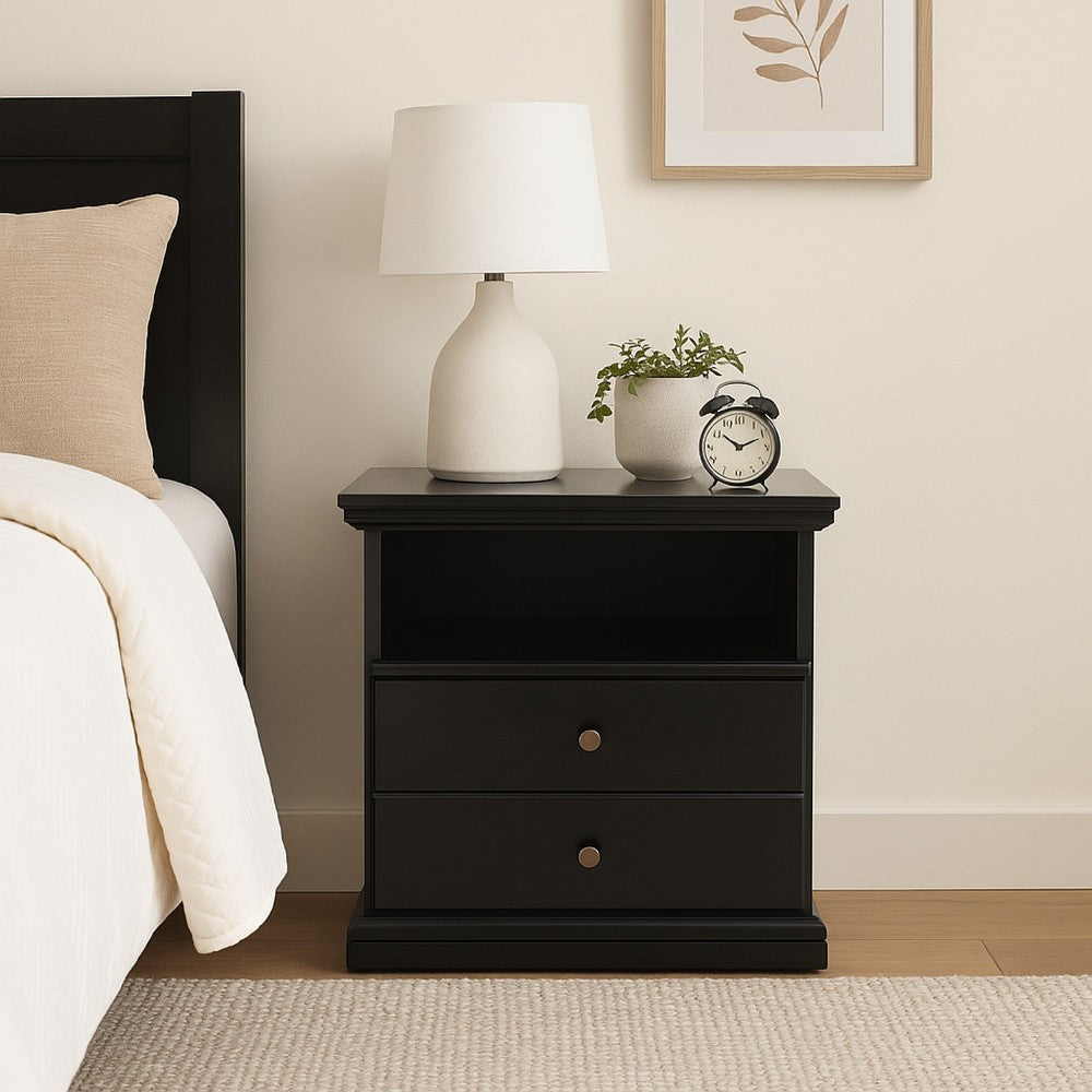 Ashley Boli Nightstand | 1 Storage Drawers | 24" | Black Molded Trim Details