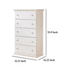 Ashley Twik Tall Dresser Chest | 5 Storage Drawers White Molded Trim Details BM332907