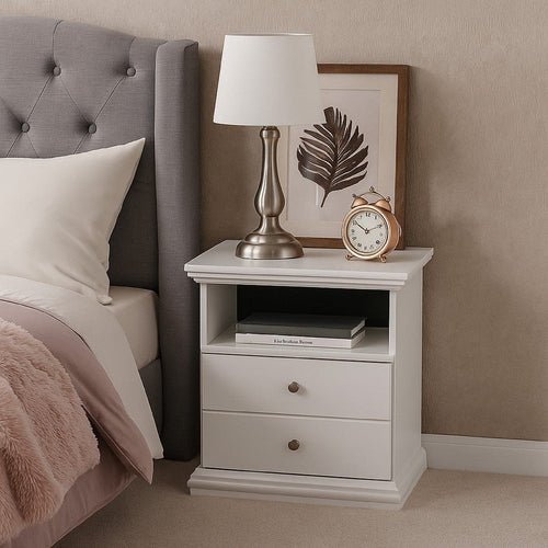 Ashley Twik Nightstand | 1 Storage Drawers | 24" White Molded Trim Details