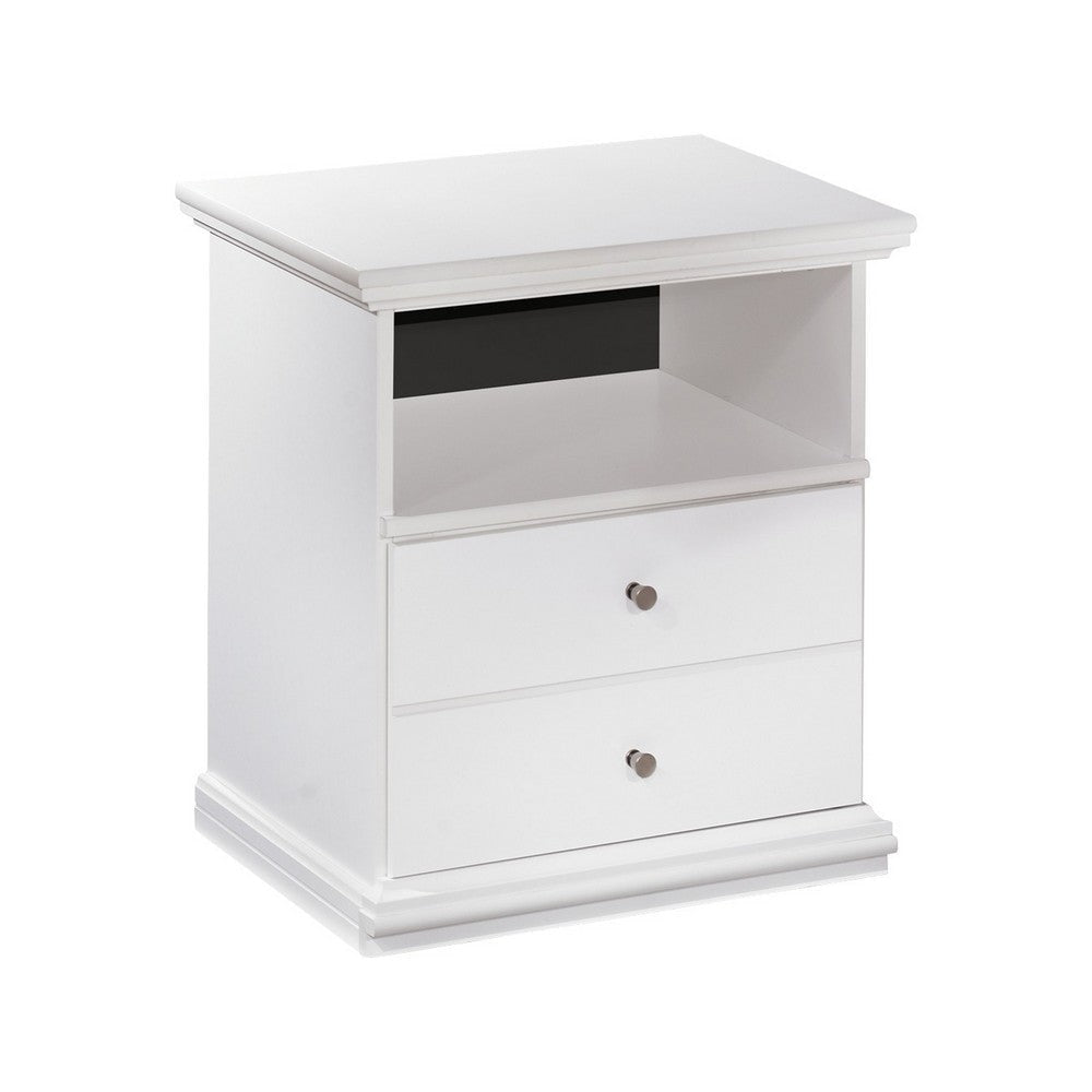 Ashley Twik Nightstand | 1 Storage Drawers | 24" White Molded Trim Details