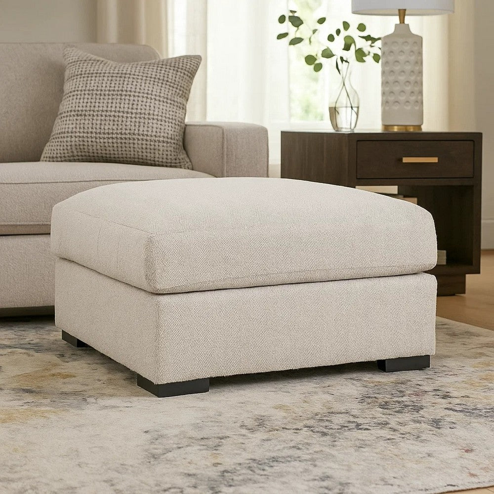 Ashley Balli Accent Ottoman Footrest | 42" Square | Warm Beige Polyester
