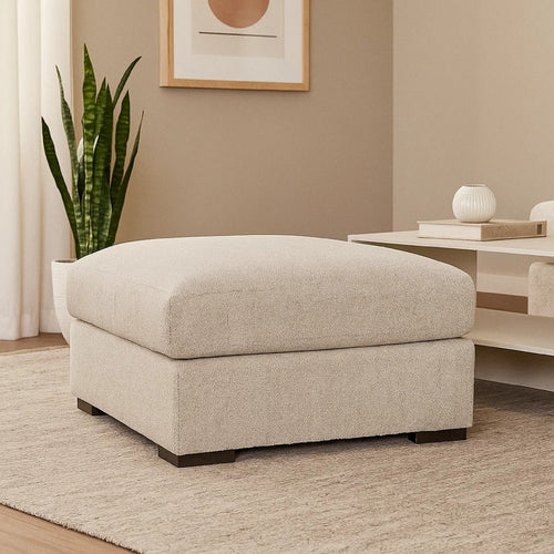 Ashley Balli Accent Ottoman Footrest | 42" Square | Warm Beige Polyester