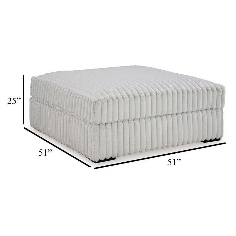 Ashley Peno Accent Ottoman | 51’’ Square | Light Gray Jumbo Cord Polyester BM332919