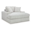 Ashley Peno Oversized Lounge Chaise | USB | Light Gray Jumbo Cord Polyester