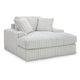 Ashley Peno Oversized Lounge Chaise | USB | Light Gray Jumbo Cord Polyester