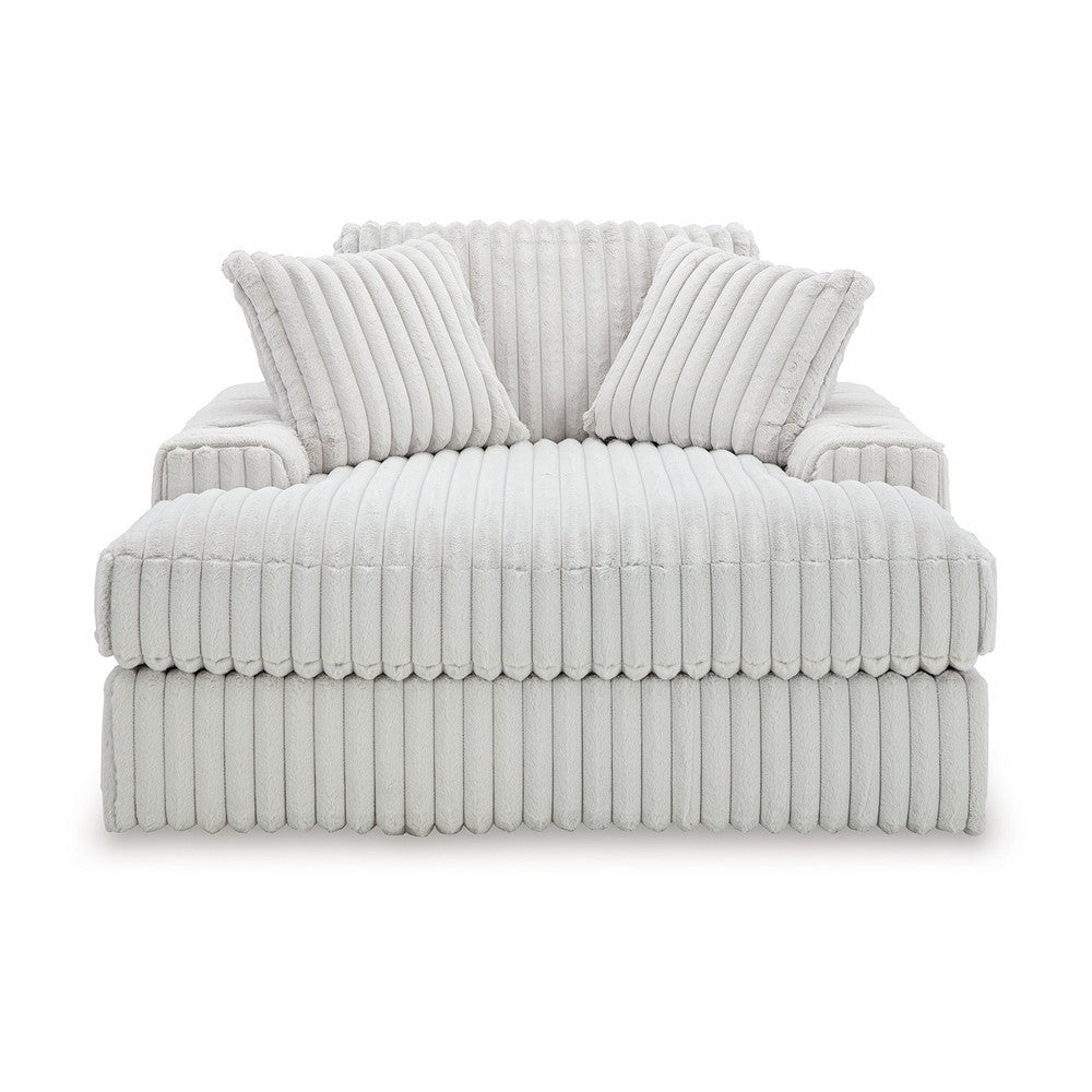 Ashley Peno Oversized Lounge Chaise | USB | Light Gray Jumbo Cord Polyester BM332920