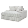 Ashley Peno Oversized Lounge Chaise | USB | Light Gray Jumbo Cord Polyester BM332920